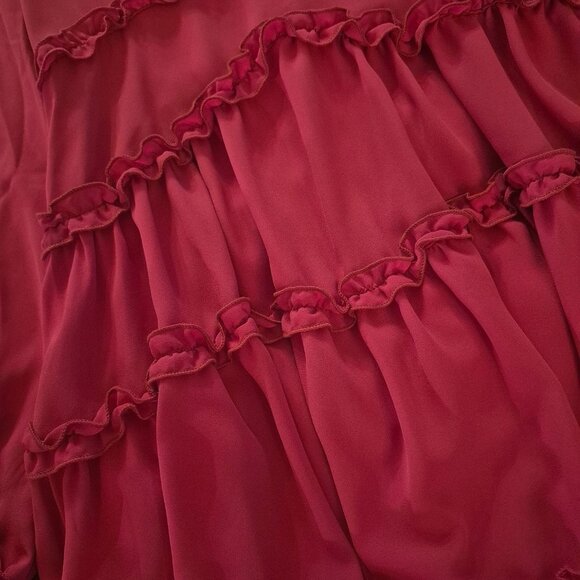 Lulus XS Pink Ruffled Tiered Long Sleeve Mini Dress - Picture 4 of 5